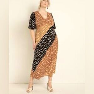 Eloquii • Patchwork Polka Dot Maxi Dress